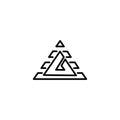 Letter A simple design vector line pyramid logo