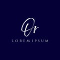 Letter OR simple monogram logo icon design. Royalty Free Stock Photo