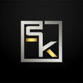 Letter SK modern logo icon monogram design. Outstanding professional elegant trendy based alphabet. Vector graphic template Royalty Free Stock Photo