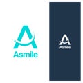 Letter A with smile shape logo