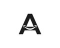 Letter A With Smile Sign Logo Templet