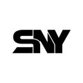 Letter SNY simple monogram logo icon design. Royalty Free Stock Photo