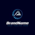Letter A spedometer logo. Tachometer speed logo Royalty Free Stock Photo