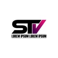 Letter STV simple monogram logo icon design. Royalty Free Stock Photo