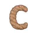 Letter stylized in the form of a rope