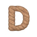 Letter stylized in the form of a rope