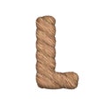 Letter stylized in the form of a rope