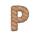 Letter stylized in the form of a rope