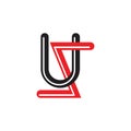 Letter su simple linked logo vector