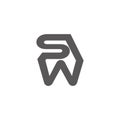 Letter sw infinity geometric line symbol logo vector