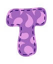 Letter T craft alphabet patch Royalty Free Stock Photo