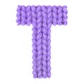 Letter T english alphabet, color purple