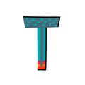 Letter T from english alphabet. Colorful logo template in modern