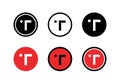 Letter T icon set, initial T logo design template - Vector Royalty Free Stock Photo