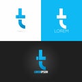 Letter T logo design icon set background