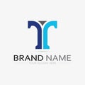 letter T logo image and font T design graphic  vector Royalty Free Stock Photo
