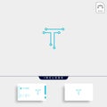 Letter T Logo Tech Wifi Vector Design