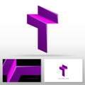 Letter T logotype design - Vector emblem.