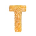 Letter T made from cookie isolated on white background Royalty Free Stock Photo