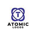 Letter T with an orbit or atom shape, good for any business related to science and technology