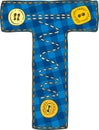 Letter T in Patchwork Style Royalty Free Stock Photo