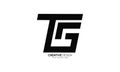 Letter t s g initial modern unique shape creative flat monogram logo Royalty Free Stock Photo