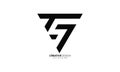 Letter t s g initial modern unique shape creative negative space monogram abstract logo Royalty Free Stock Photo