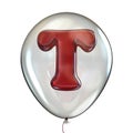Letter T in transparent balloon 3D