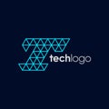 Letter T Triangle Polygon Tech Logo Royalty Free Stock Photo
