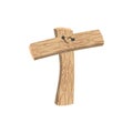 Letter T wood board font. plank and nails alphabet. Lettering of