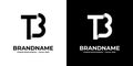 Letter TB or BT Monogram Logo Royalty Free Stock Photo
