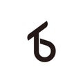 letter tb simple geometric curves design logo vector