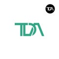 Letter TDA Monogram Logo Design Royalty Free Stock Photo