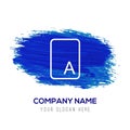 Letter Text Icon - Blue watercolor background Royalty Free Stock Photo