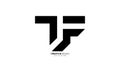 Letter Tf or Ft creative flat unique shape modern abstract monogram shapes alphabet logo Royalty Free Stock Photo