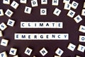 Climate emergency tile letters background Royalty Free Stock Photo