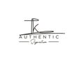 Letter TK Signature Logo Template Vector