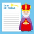 Letter to King Melchior Royalty Free Stock Photo