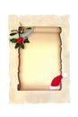 Letter to Santa Christmas Parchment Paper Scroll and Flora