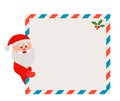 Letter to Santa Claus with Holly Christmas element. new year and Xmas concept Royalty Free Stock Photo