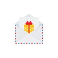 Letter to Santa in envelope. Christmas icon. Vector illustration in flat design Royalty Free Stock Photo