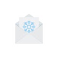 Letter to Santa in envelope. Christmas icon. Vector illustration in flat design Royalty Free Stock Photo