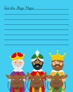Letter to the three wise men. Space for text. Royalty Free Stock Photo