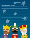 Letter to the three wise men. Space for text. Royalty Free Stock Photo