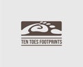 Letter 10 Toes Foot Prints Logo