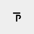 Letter TP PT T P Logo Design Simple Vector
