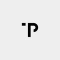 Letter TP PT T P Logo Design Simple Vector