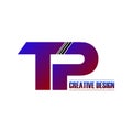 Letter TP simple logo icon design vector. Royalty Free Stock Photo