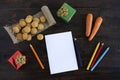 Letter on traditional Dutch holiday Sinterklaas. in Europe, Netherlands, Belgium child put in in boot, shoe a carrot for Santa