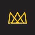 Letter am triangle crown logo vector